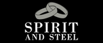 Logo of 'Spirit and Steel' with interlocking rings on a black background